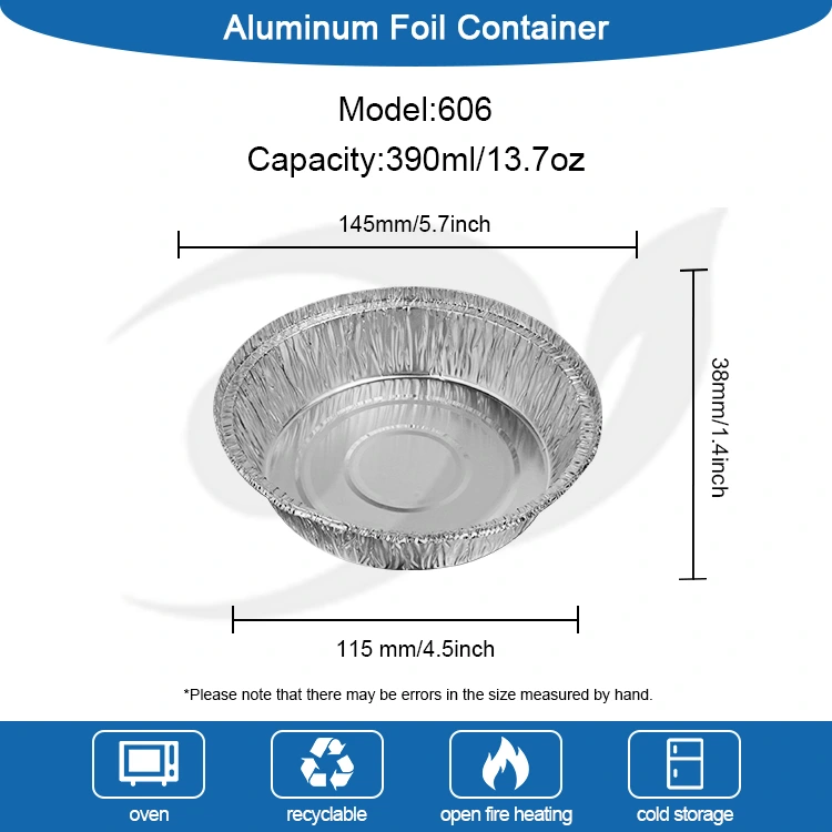 مقلاة الهواء الدائرية علبة الخبز صينية فضية حاويات رقائق الألومنيوم