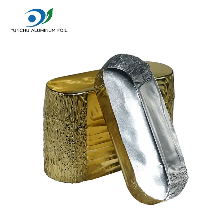 حاويات رقائق الألمنيوم الفضية البيضاوية الصغيرة حاويات رقائق الألمنيوم الفضية البيضاوية الصغيرة