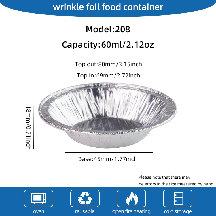 جولة تورتة صينية الفضة حاوية طعام رقائق الألومنيوم