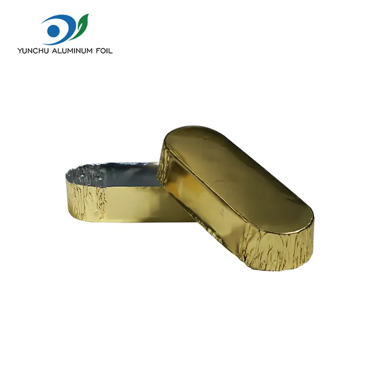 حاويات رقائق الألمنيوم الفضية البيضاوية الصغيرة