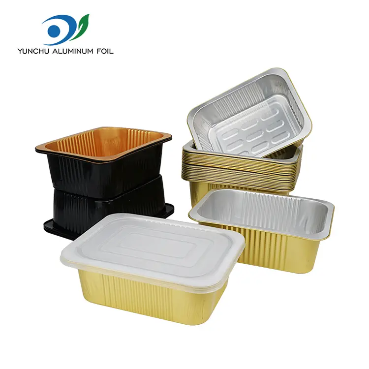 حاويات رقائق الألومنيوم مربعة يمكن التخلص منها