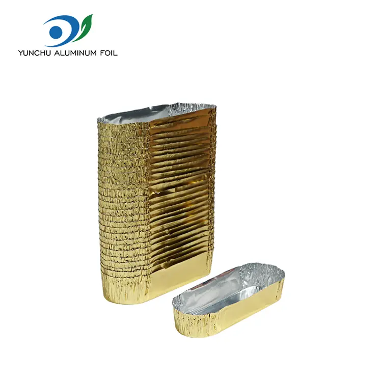 حاويات رقائق الألمنيوم الفضية البيضاوية الصغيرة