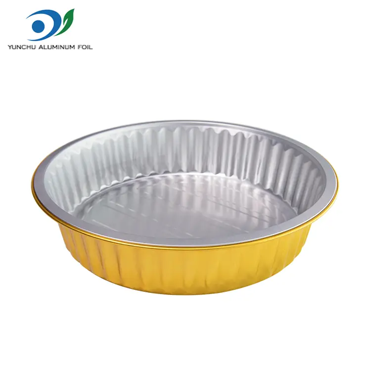 صواني الشواء التي يمكن التخلص منها حاويات رقائق الألومنيوم الذهبية