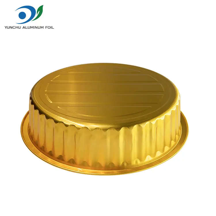 صواني الشواء التي يمكن التخلص منها حاويات رقائق الألومنيوم الذهبية