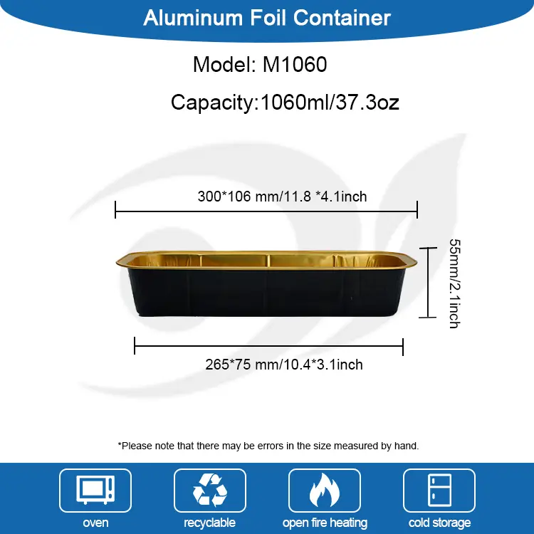 خبز الفرن المستطيل ناعم حاويات رقائق الألومنيوم