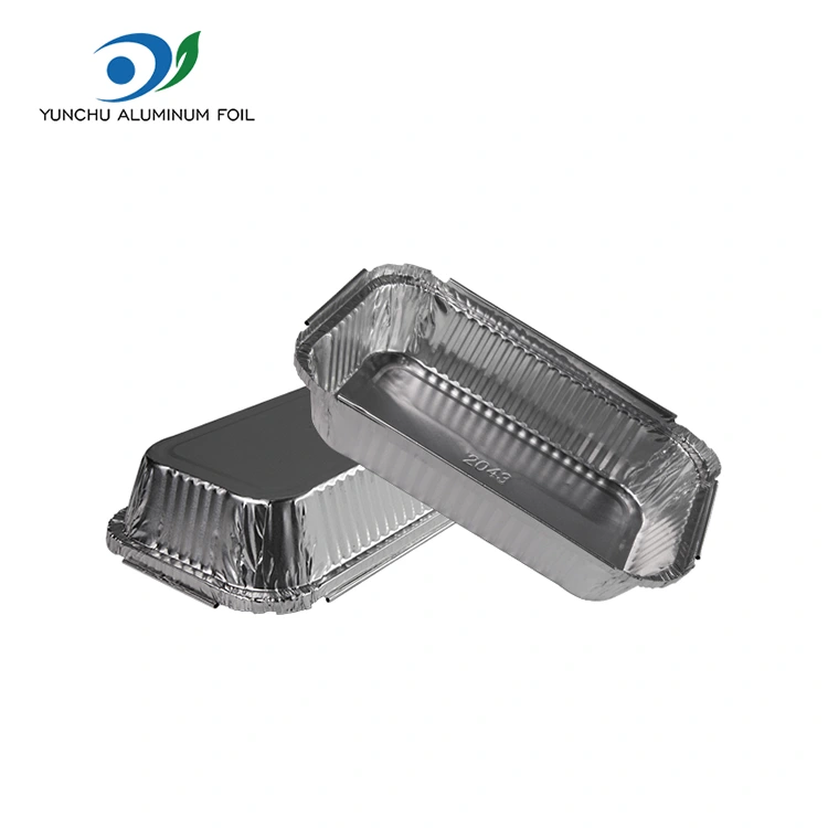 مربع للوجبات السريعة التي يمكن التخلص منها شواء حاويات رقائق الألومنيوم الفضية