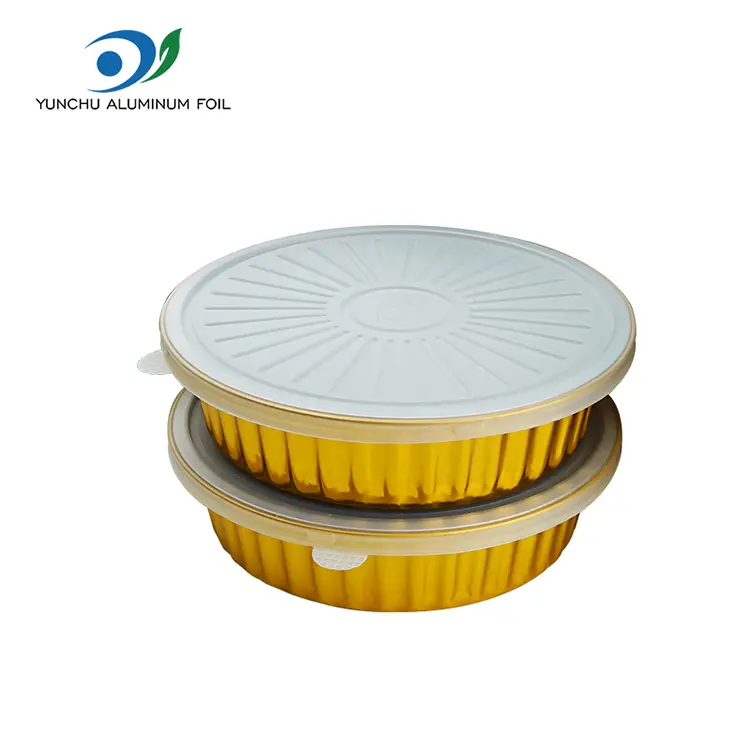 قابلية للتصرف في حاويات رقائق الألومنيوم الذهبية جولة