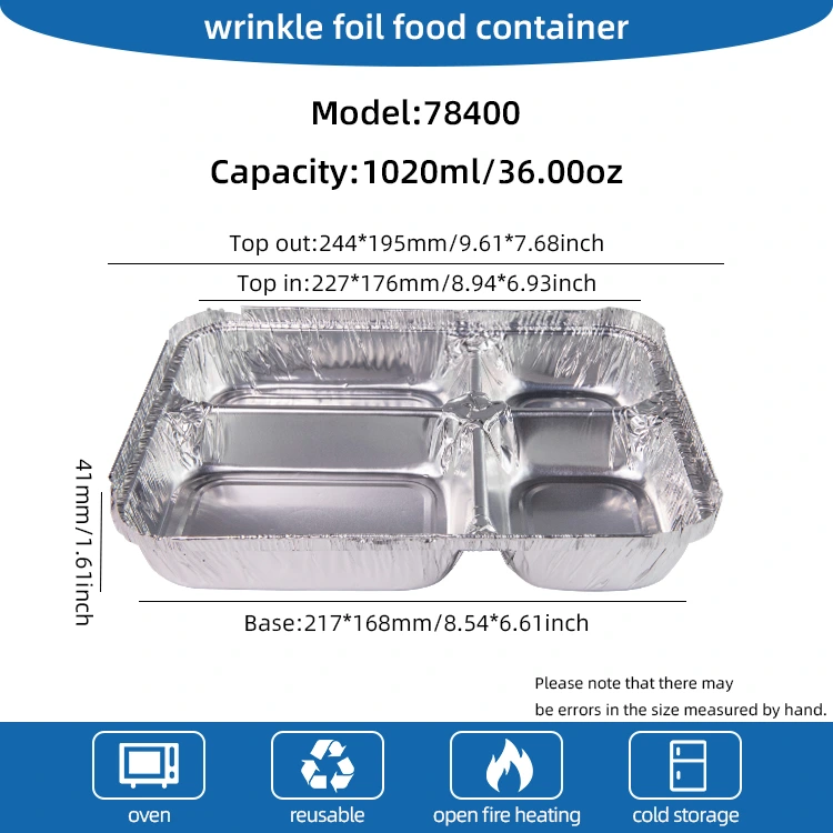 يمكن التخلص من التخلص من حاويات رقائق الألومنيوم الفضية للوجبات السريعة