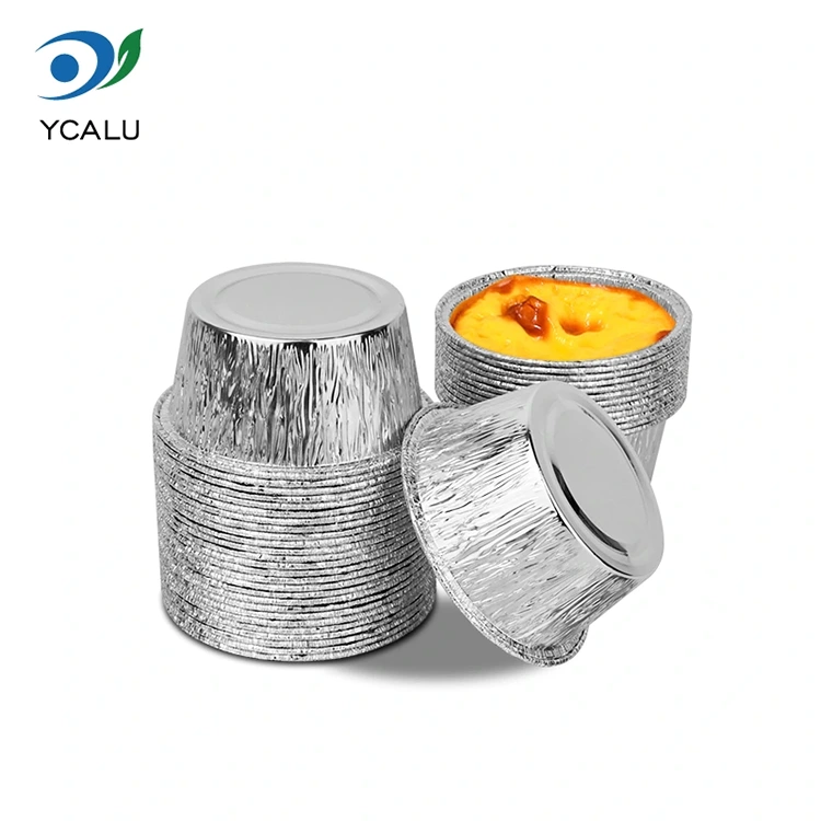 صينية كيك دائرية للاستعمال مرة واحدة، حاويات من رقائق الألومنيوم الفضية صينية كيك دائرية للاستعمال مرة واحدة، حاويات من رقائق الألومنيوم الفضية