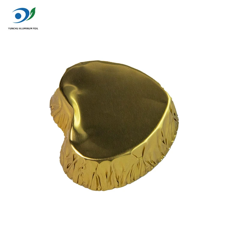 حاوية طعام من الألومنيوم الفضية المصغرة على شكل قلب