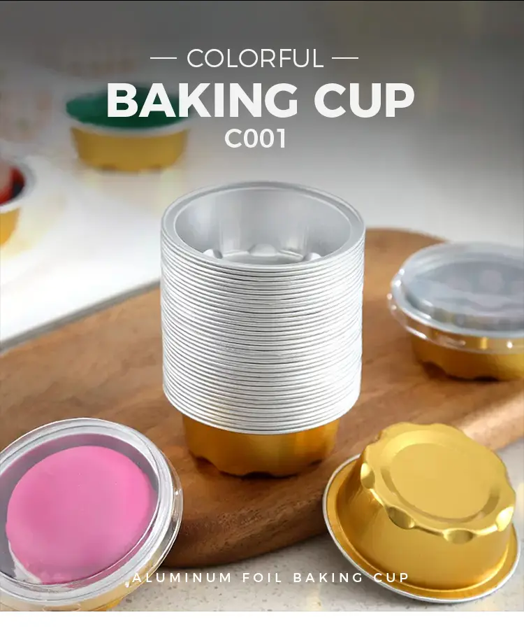 Round Cake Cup Smoothwall Aluminum Foil Containers