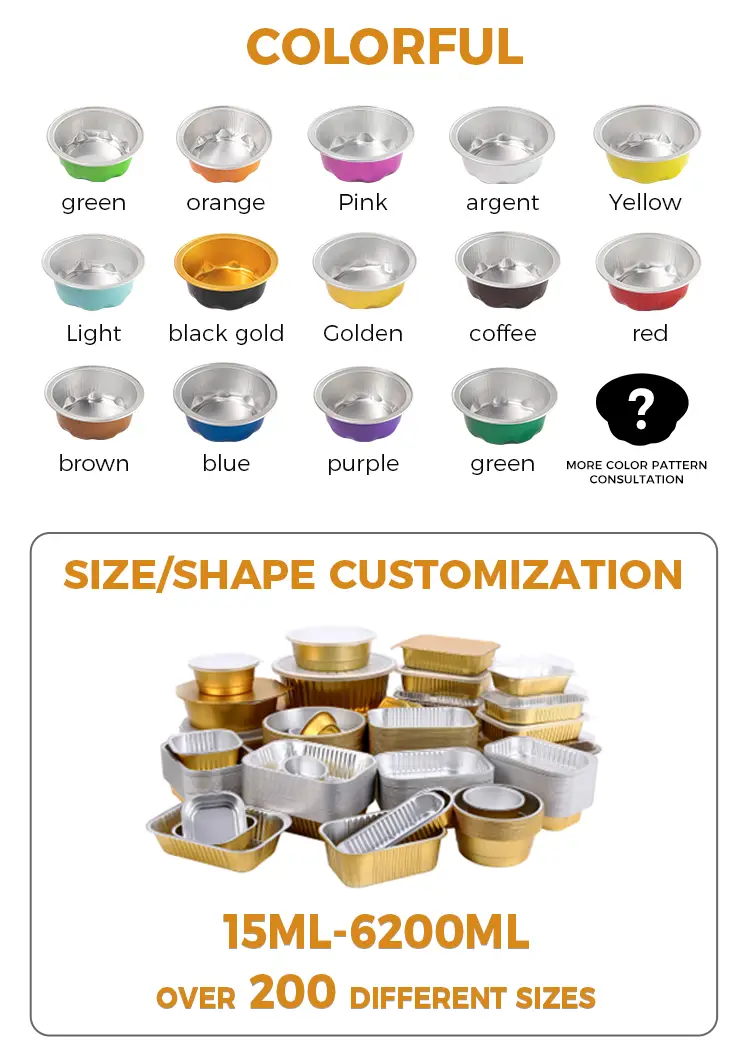 Round Cake Cup Smoothwall Aluminum Foil Containers