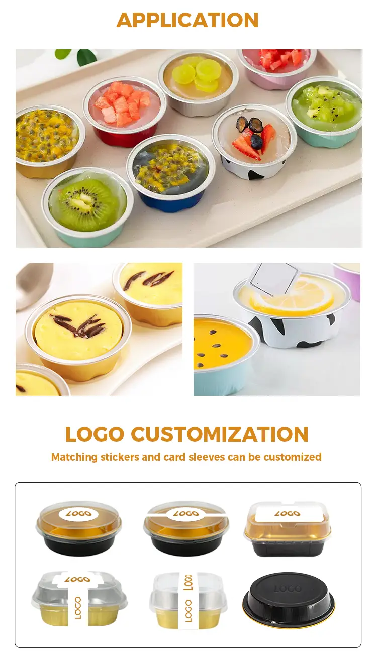 Round Cake Cup Smoothwall Aluminum Foil Containers