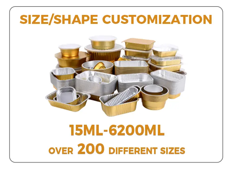 Disposable catering Golden Round Aluminum Foil Containers
