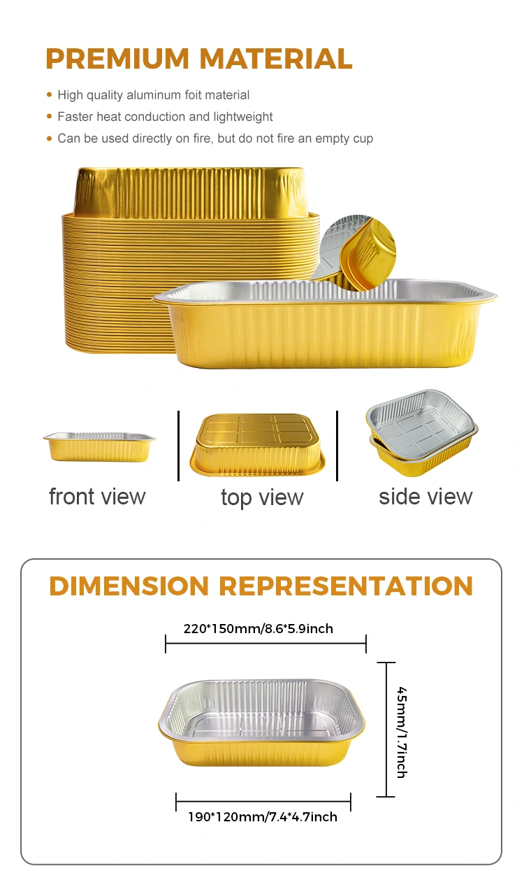 Heavy Duty Aluminum Food Containers For Takeout And Food Delivery