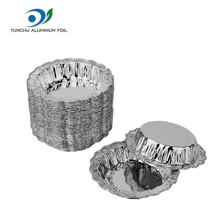 حاويات من رقائق الألومنيوم الفضية لكعكة الخبز المستديرة من الدانتيل
