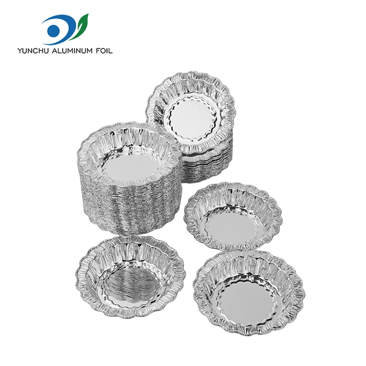 حاويات من رقائق الألومنيوم الفضية لكعكة الخبز المستديرة من الدانتيل