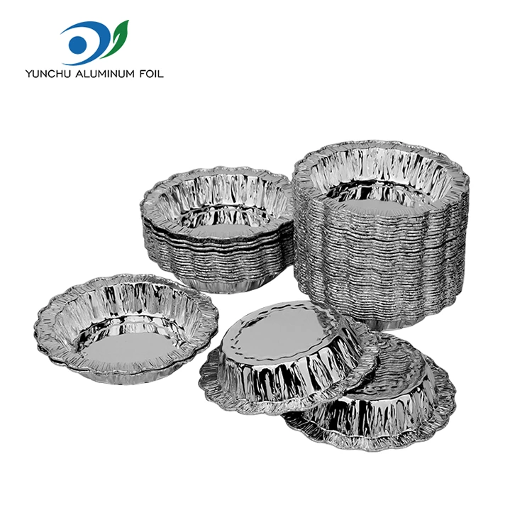 حاويات من رقائق الألومنيوم الفضية لكعكة الخبز المستديرة من الدانتيل