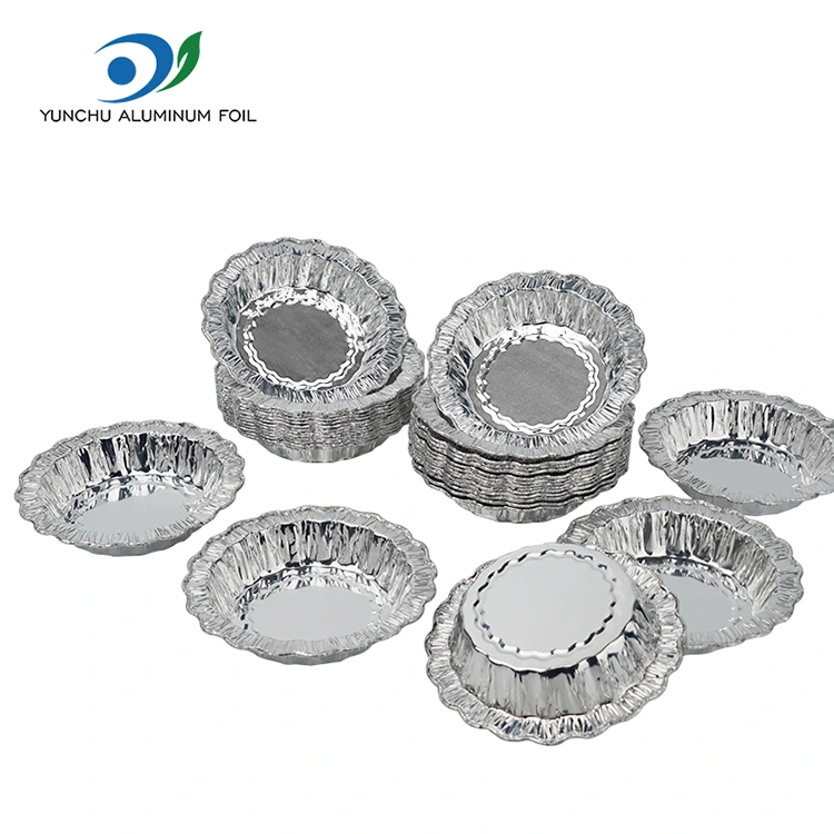 حاويات من رقائق الألومنيوم الفضية لكعكة الخبز المستديرة من الدانتيل