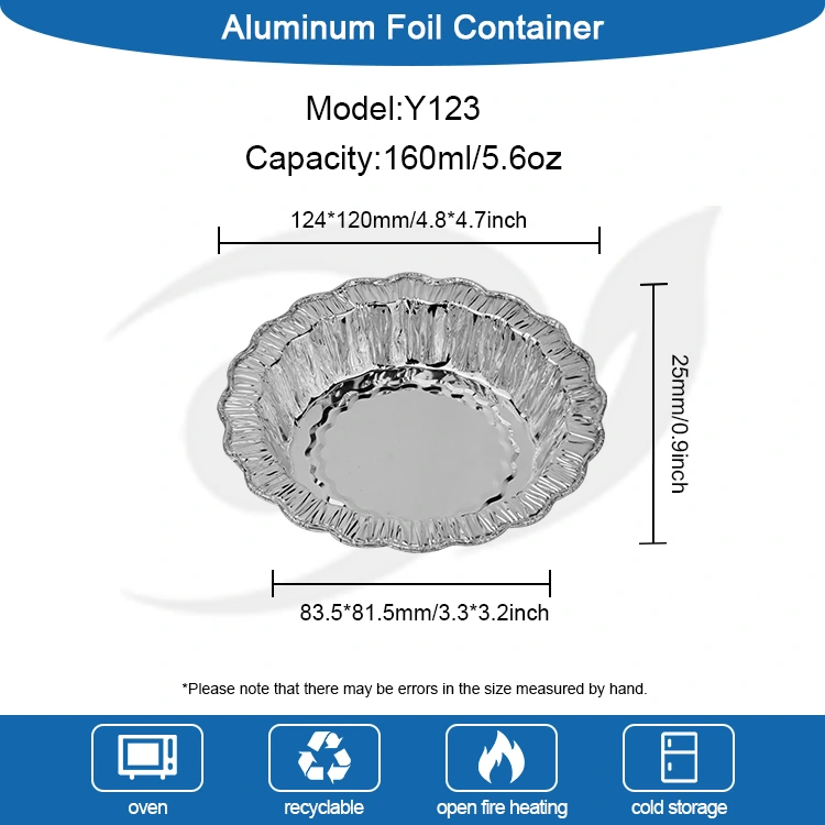 حاويات من رقائق الألومنيوم الفضية لكعكة الخبز المستديرة من الدانتيل