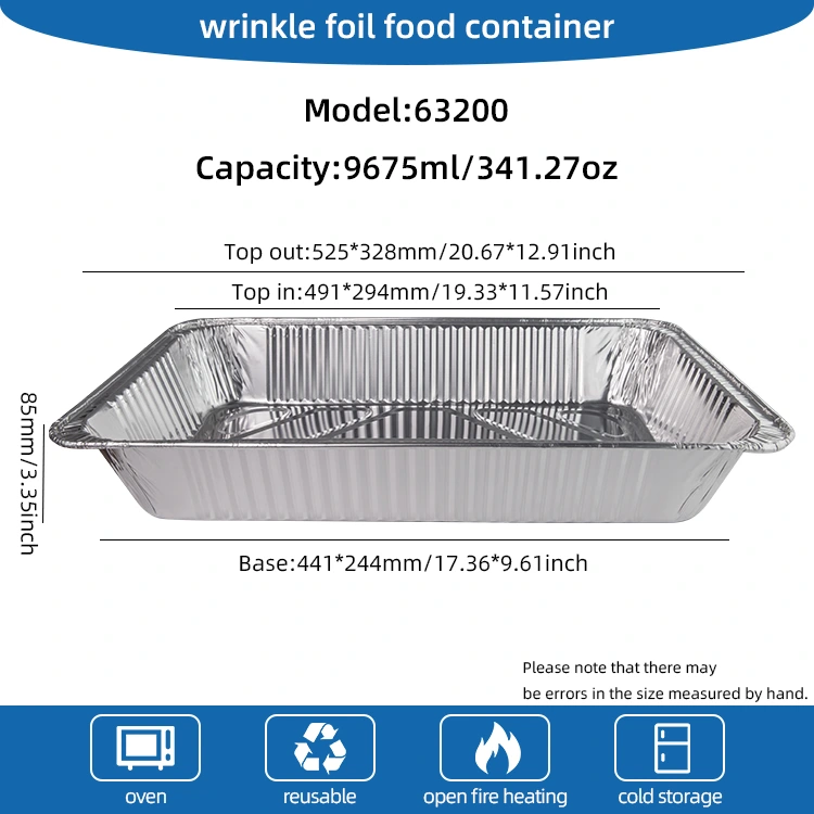 سعة كبيرة في الهواء الطلق علبة الخبز الفضية حاويات رقائق الألومنيوم