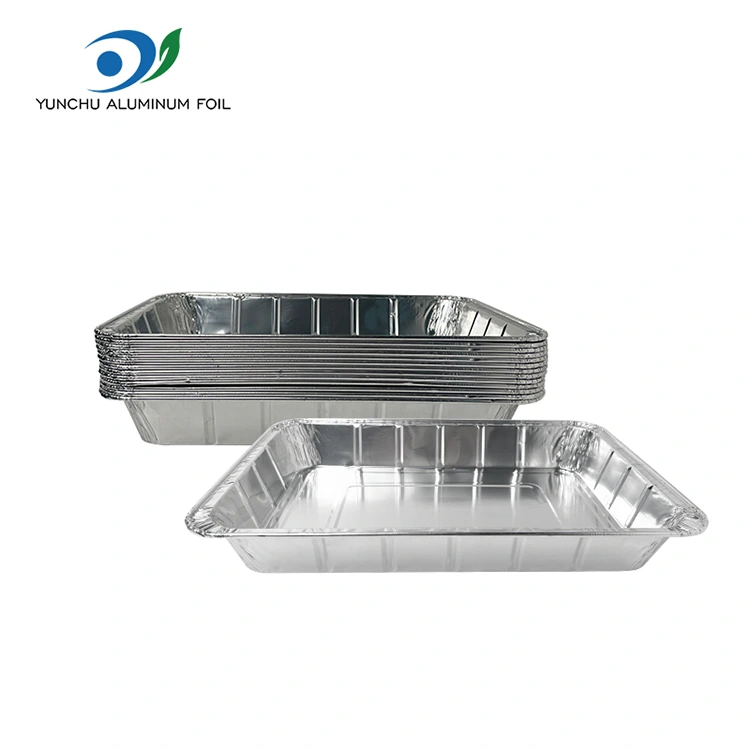 حاويات رقائق ألومنيوم فضية كبيرة من الأسماك المشوية