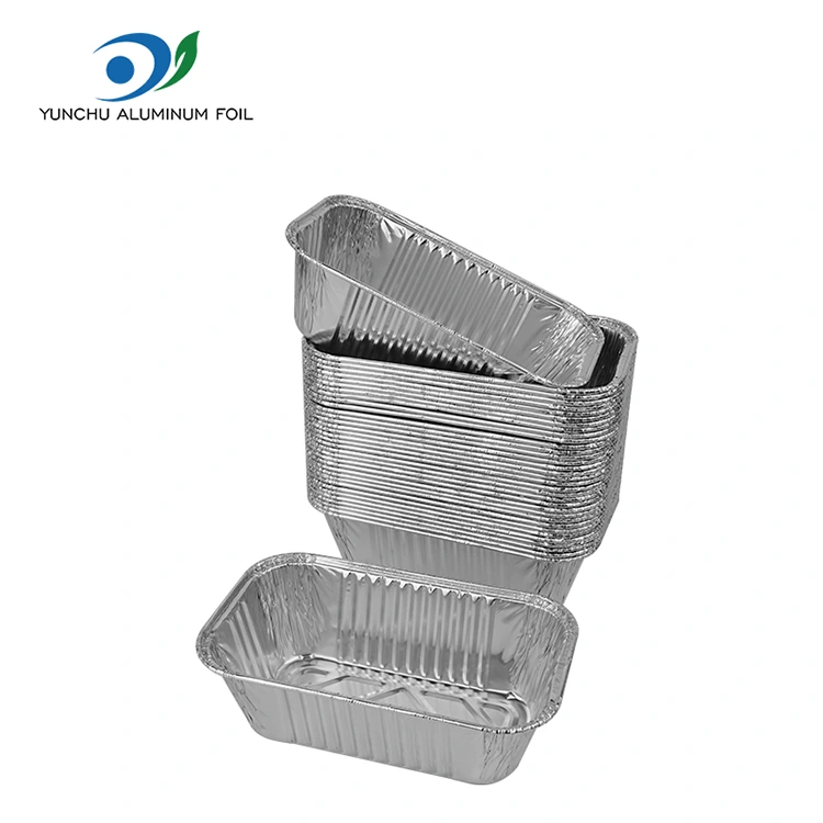 مقلاة الهواء مستطيلة شواء شواء الفضة حاويات رقائق الألومنيوم