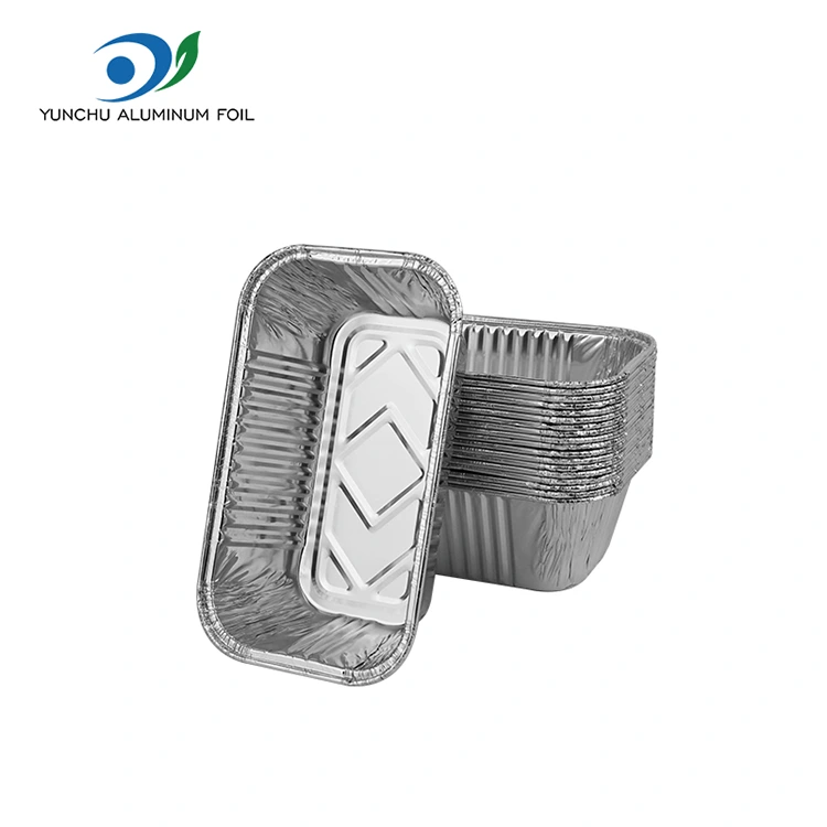 مقلاة الهواء مستطيلة شواء شواء الفضة حاويات رقائق الألومنيوم