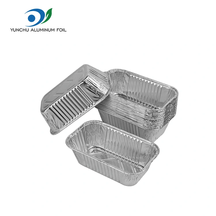 مقلاة الهواء مستطيلة شواء شواء الفضة حاويات رقائق الألومنيوم