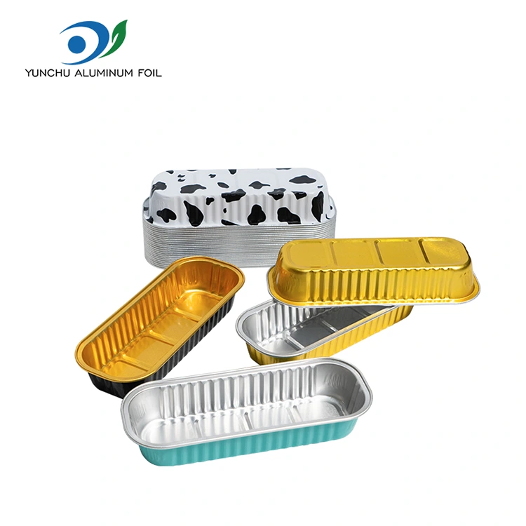 كعكة الخبز المستطيلة ناعم حاويات رقائق الألومنيوم كعكة الخبز المستطيلة ناعم حاويات رقائق الألومنيوم