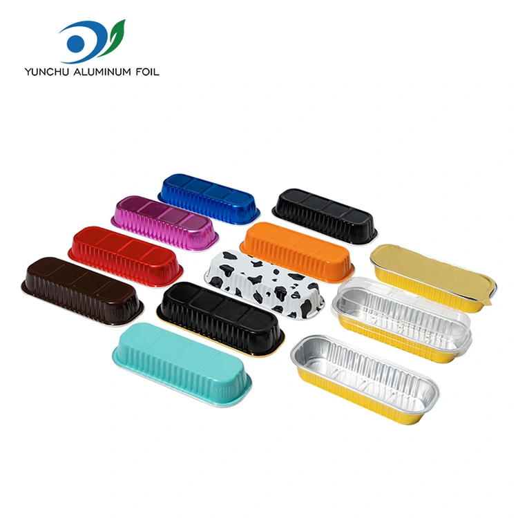 كعكة الخبز المستطيلة ناعم حاويات رقائق الألومنيوم