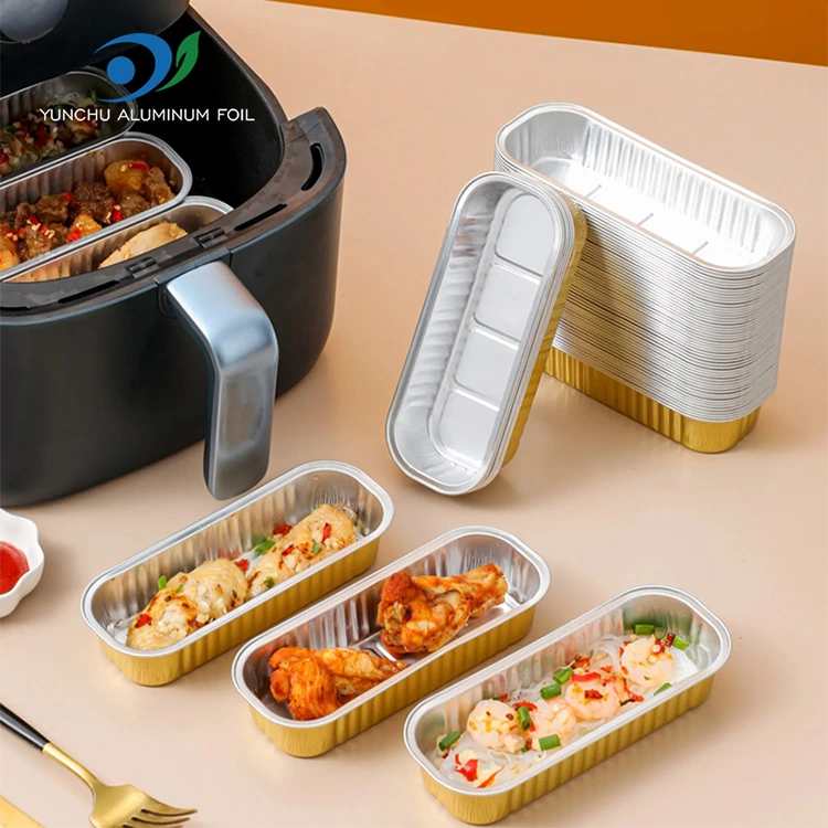 كعكة الخبز المستطيلة ناعم حاويات رقائق الألومنيوم