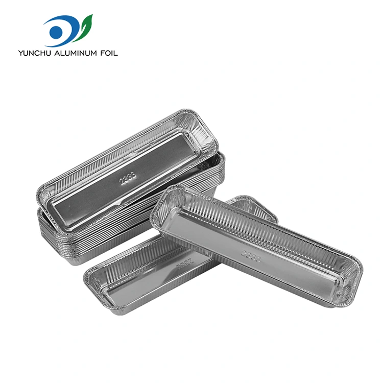 خبز مستطيل هواء مقلاة الفضة حاويات رقائق الألومنيوم