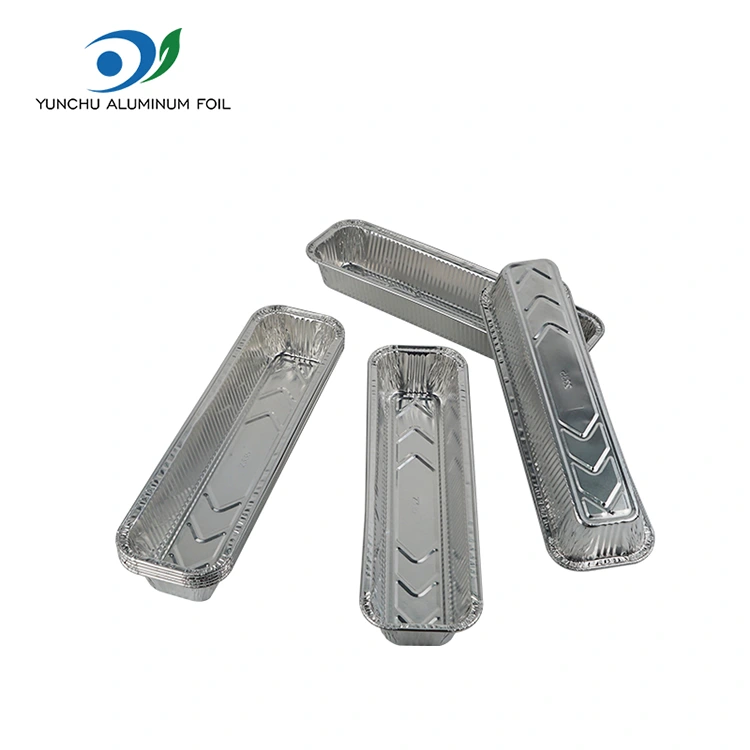 صينية خبز مستطيلة خبز حاويات رقائق الألومنيوم الفضية
