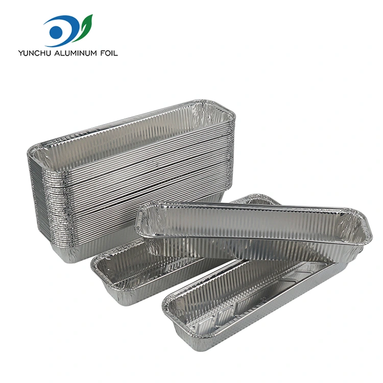 صينية خبز مستطيلة خبز حاويات رقائق الألومنيوم الفضية