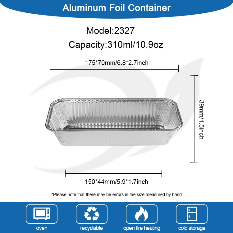 حاويات رقائق الخبز المستطيلة