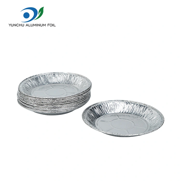مقلاة الهواء الدائرية خبز حاوية طعام من الألومنيوم الفضية مقلاة الهواء الدائرية خبز حاوية طعام من الألومنيوم الفضية