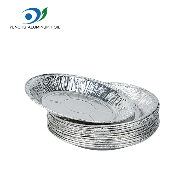 مقلاة الهواء الدائرية خبز حاوية طعام من الألومنيوم الفضية