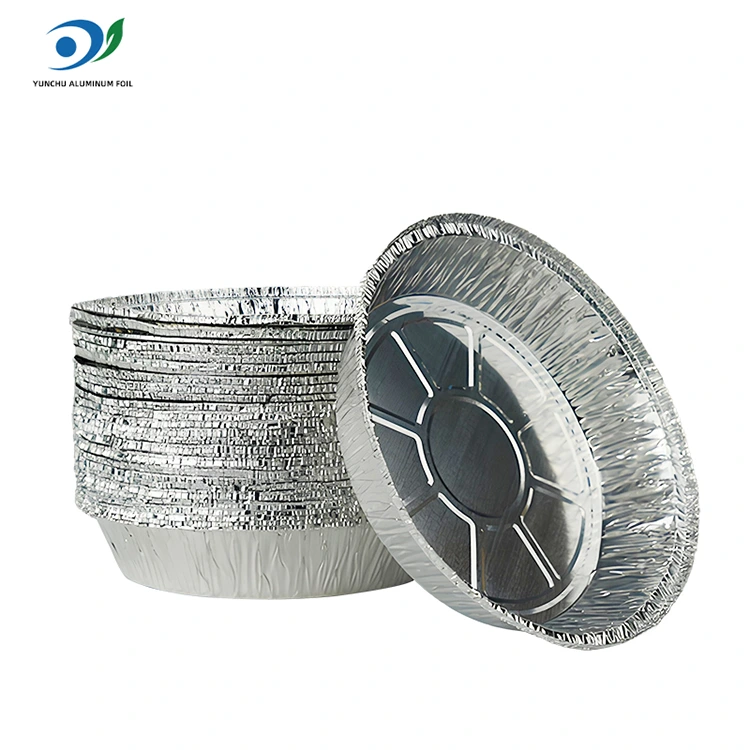 مقلاة الهواء الدائرية وعاء الساخن الفضة حاوية طعام رقائق الأطعمة