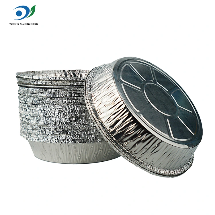 مقلاة الهواء الدائرية وعاء الساخن الفضة حاوية طعام رقائق الأطعمة