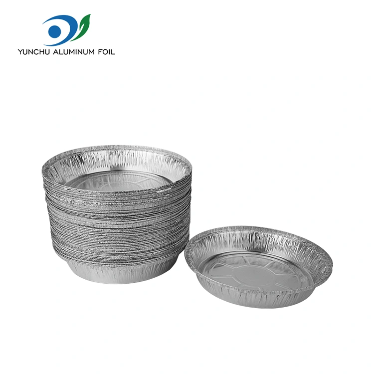 مقلاة الهواء مستديرة حاويات رقائق الألومنيوم الفضية