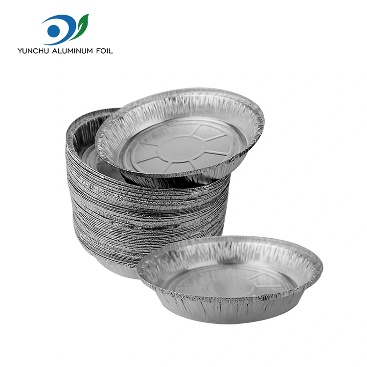 مقلاة الهواء مستديرة حاويات رقائق الألومنيوم الفضية