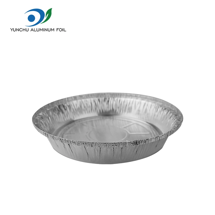 مقلاة الهواء مستديرة حاويات رقائق الألومنيوم الفضية
