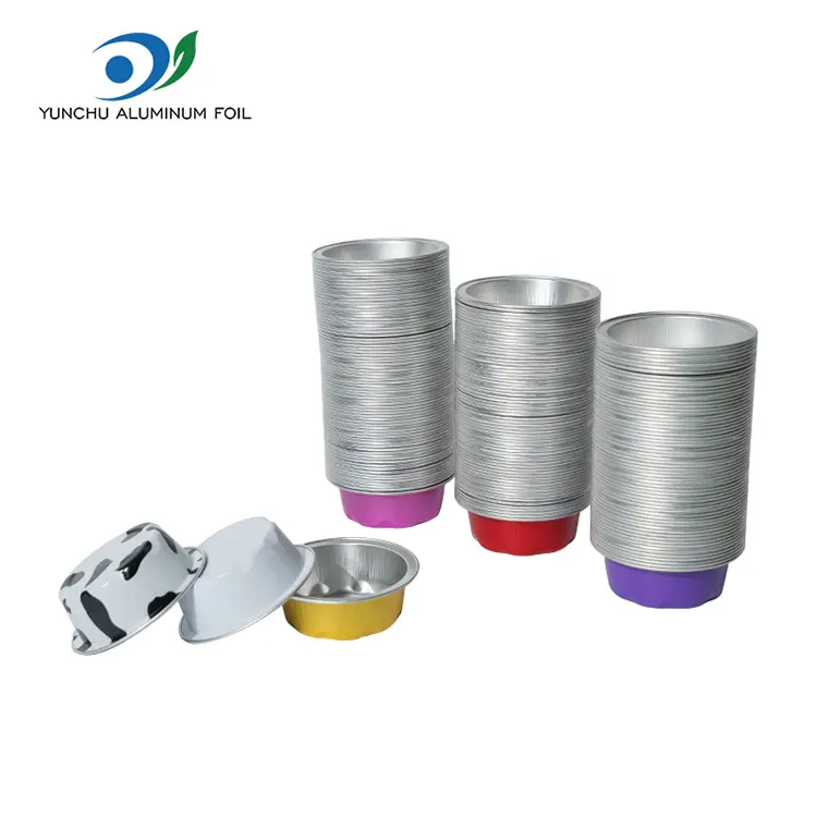 جولة الكعكة كوب ناعم حاويات رقائق الألومنيوم