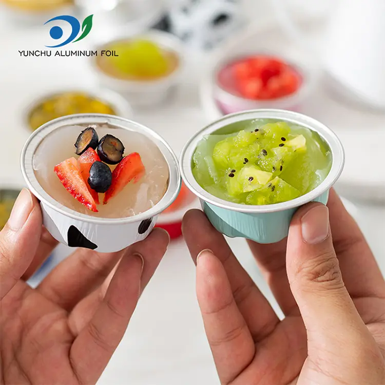 جولة الكعكة كوب ناعم حاويات رقائق الألومنيوم