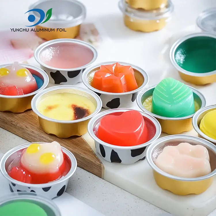 جولة الكعكة كوب ناعم حاويات رقائق الألومنيوم