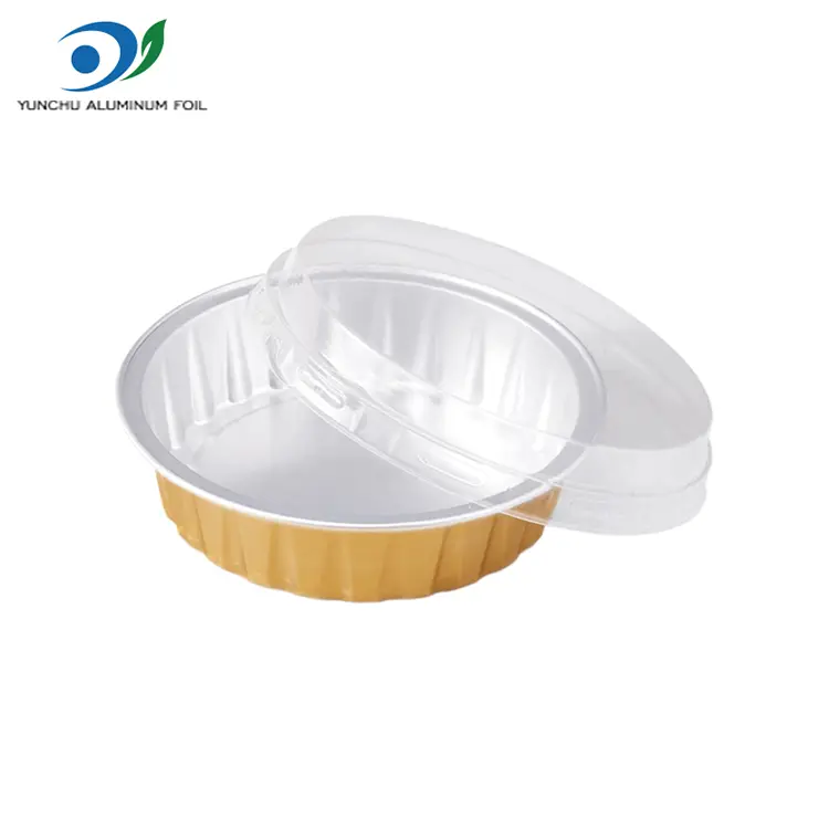 جولة ذهبية الخبز الحاويات ألومنيوم ألومنيوم