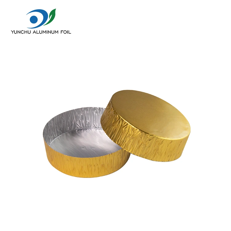 حاوية طعام من رقائق الألومنيوم الفضية الدائرية الصغيرة