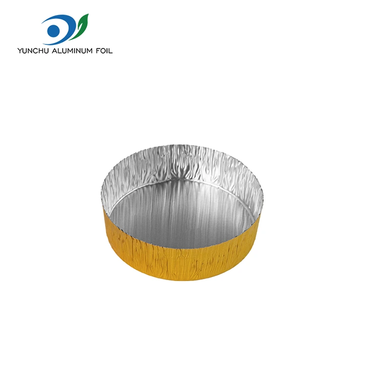 حاوية طعام من رقائق الألومنيوم الفضية الدائرية الصغيرة