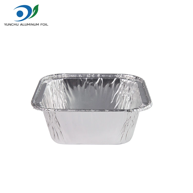 مقلاة الهواء المربعة حاويات رقائق الألومنيوم الفضية مقلاة الهواء المربعة حاويات رقائق الألومنيوم الفضية